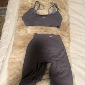SET Active Gray Sports Bra and Leggings Set